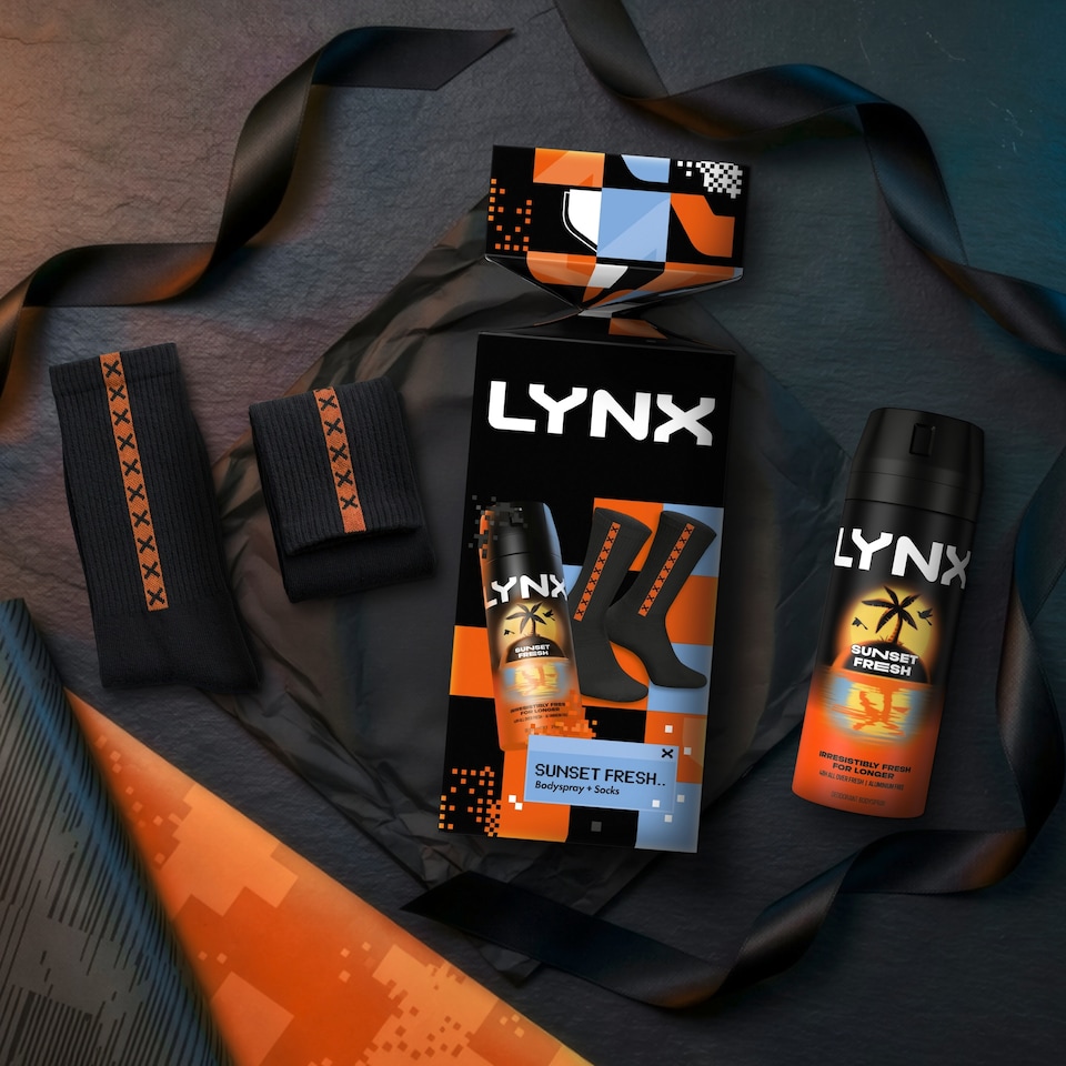 image 1 of Lynx Bodyspray + Socks Sunset Fresh Gift Set