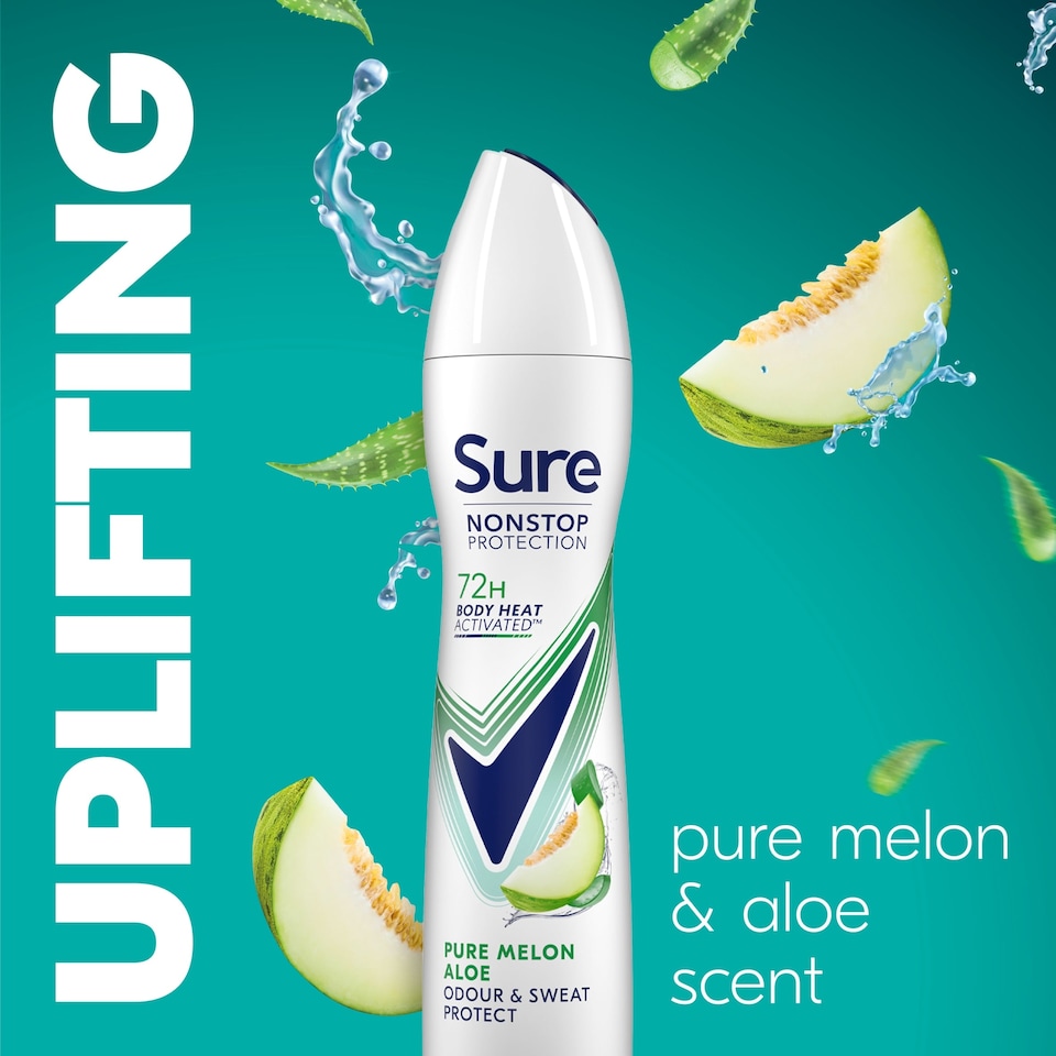image 1 of Sure Women Pure Melon Aloe 72h Nonstop Protection Antiperspirant Deodorant 250ml