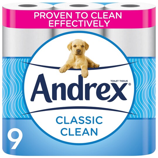 Andrex Classic Clean Toilet Rolls X9 Tesco Groceries