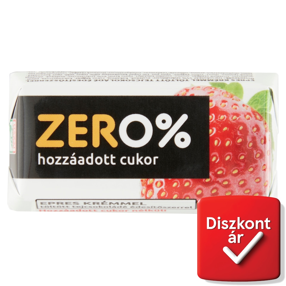 Szerencsi Milk Chocolate Filled with Strawberry Cream with Sweetener 21 g