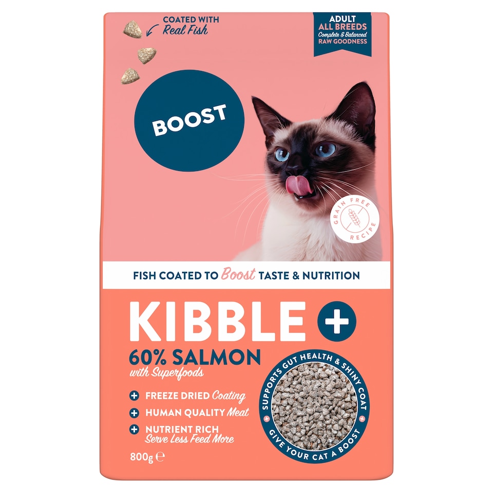 BOOST Kibble Plus Freeze Dried Coated FISH for Cats 800g
