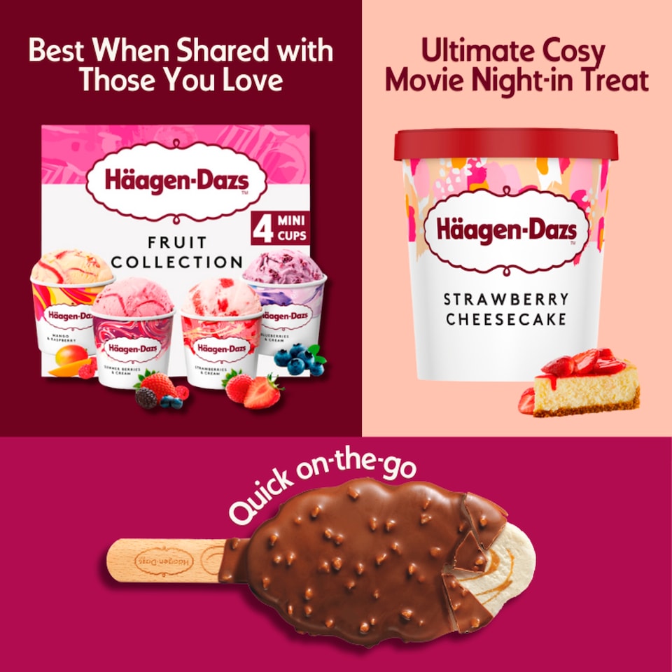 image 1 of Haagen-Dazs Fruit Mini Cups Ice Cream 4X95ml