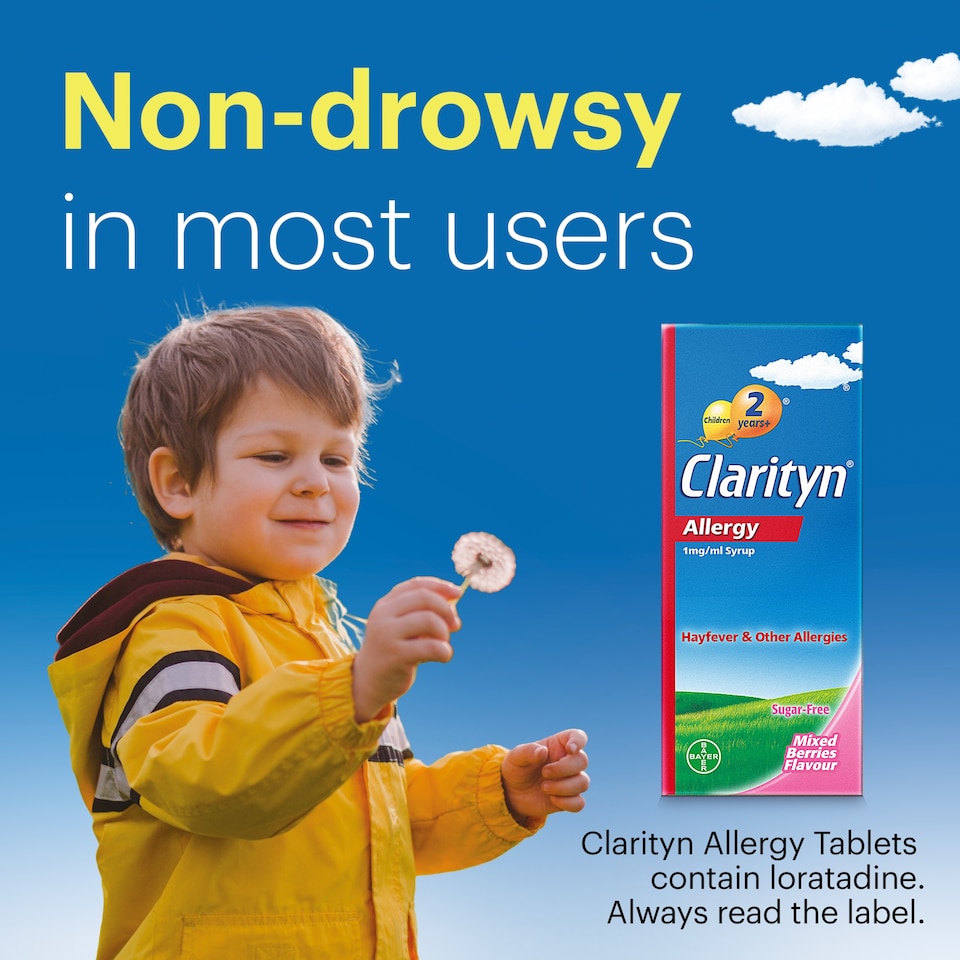 image 1 of Clarityn Allergy Syrup Mixed Berries Flavour 1mg/ml 60ml Sugar Free