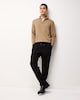 image 2 of F&F Pure Cotton Half Zip Jumper in Camel