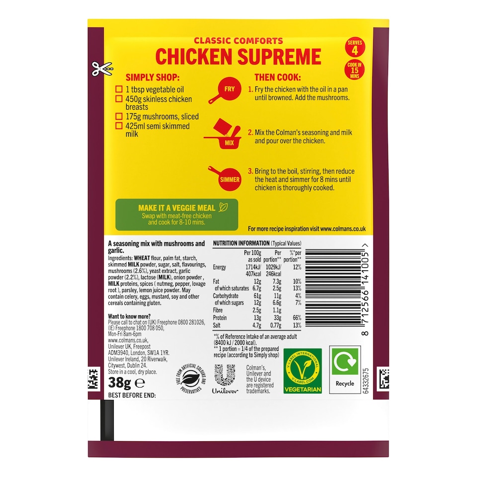 image 1 of Colman's Chicken Supreme Recipe Mix 38G
