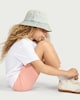 image 2 of F&F Girls 2-Piece Cotton Rich Flower Print T-Shirt and Cycling Shorts Set in Multi White