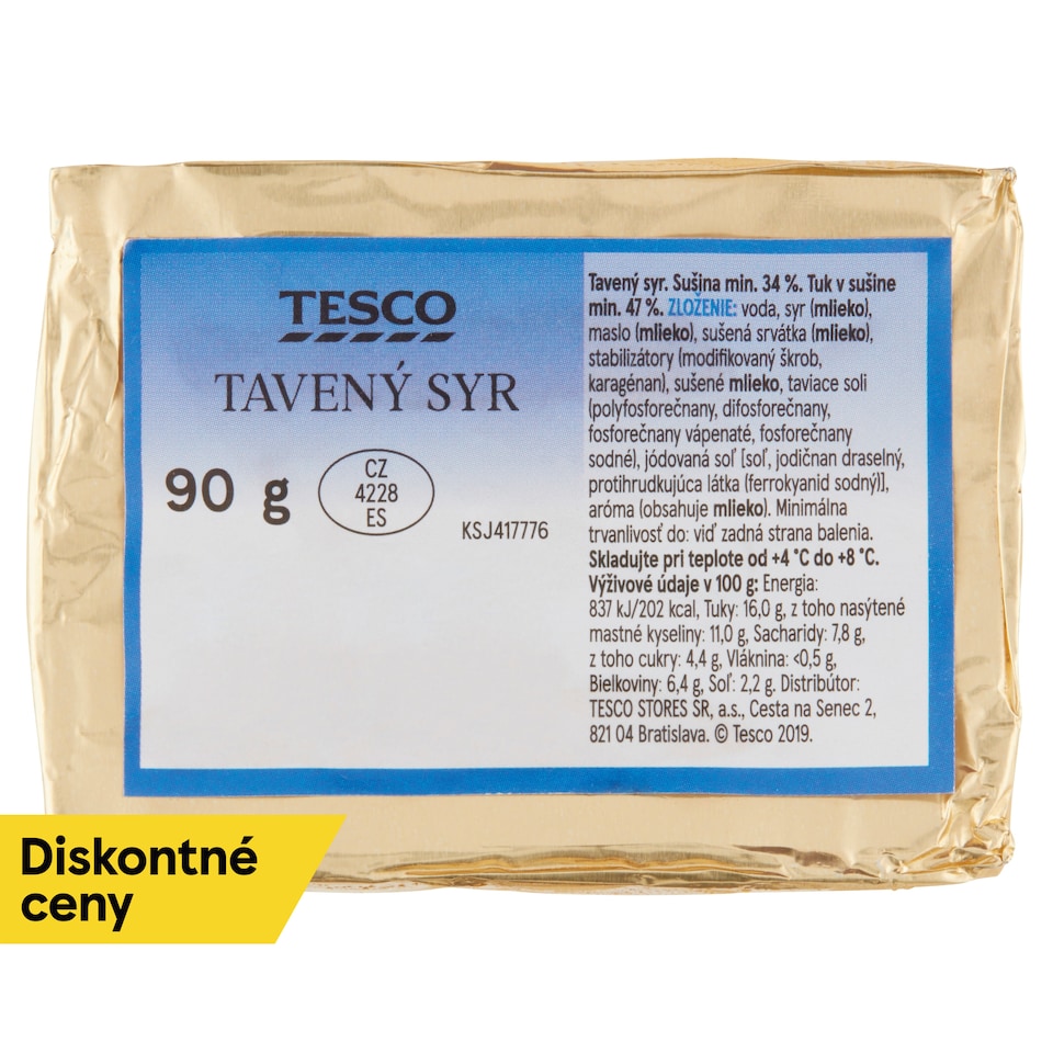 Tesco Processed Cheese 90 g
