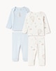 image 1 of F&F Baby 2-Pack Pure Cotton Bear Hot Air Balloon Pyjama Sets in Blue