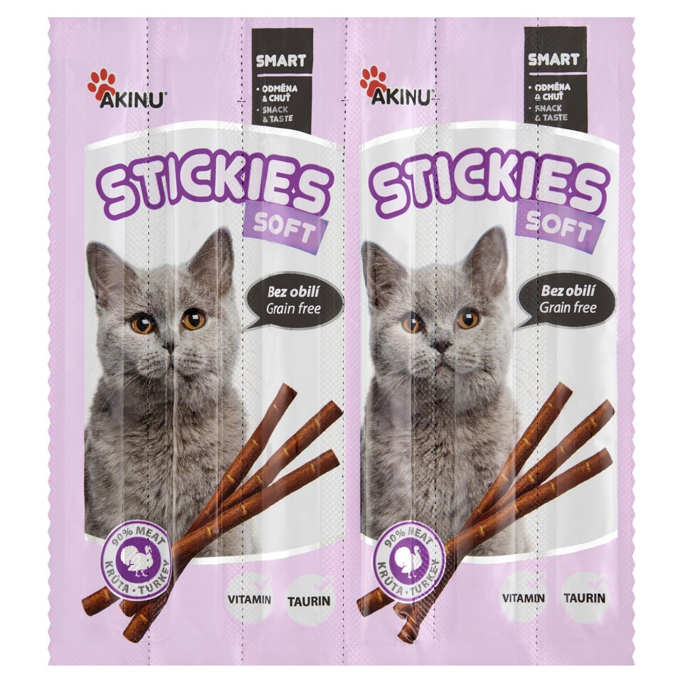 Akinu Stickies krůtí tyčinky pro kočky 6 x 5g (30g)
