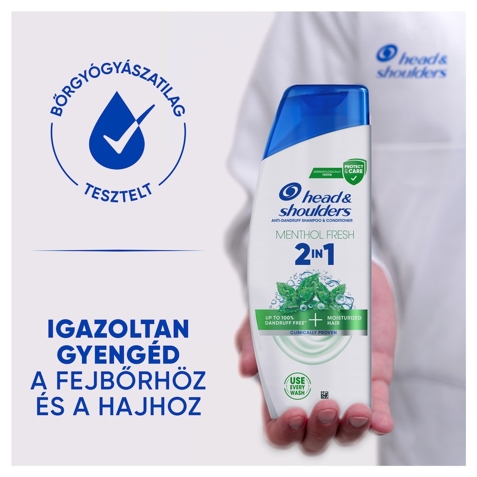 image 1 of Head & Shoulders Menthol Fresh 2in1 Anti Dandruff Shampoo 330ml. Refreshing Menthol Scent