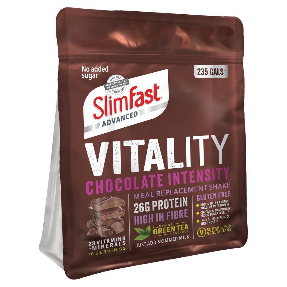 SlimFast Advanced Vitality Meal Replacement Shake Powder - Chocolate Intensity 400g