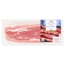 TESCO 20 UNSMOKED STREAKY BACON RASHERS 500G