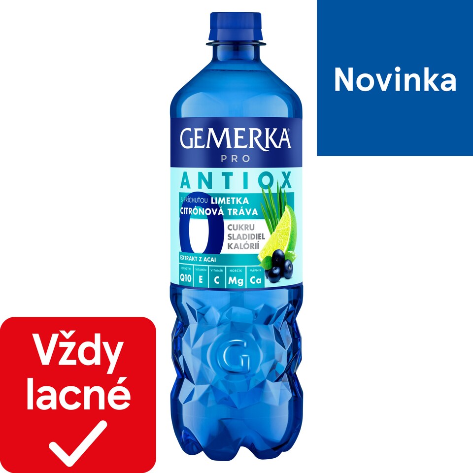 Gemerka Pro Antiox s príchuťou limetka citrónová tráva 0,75 l