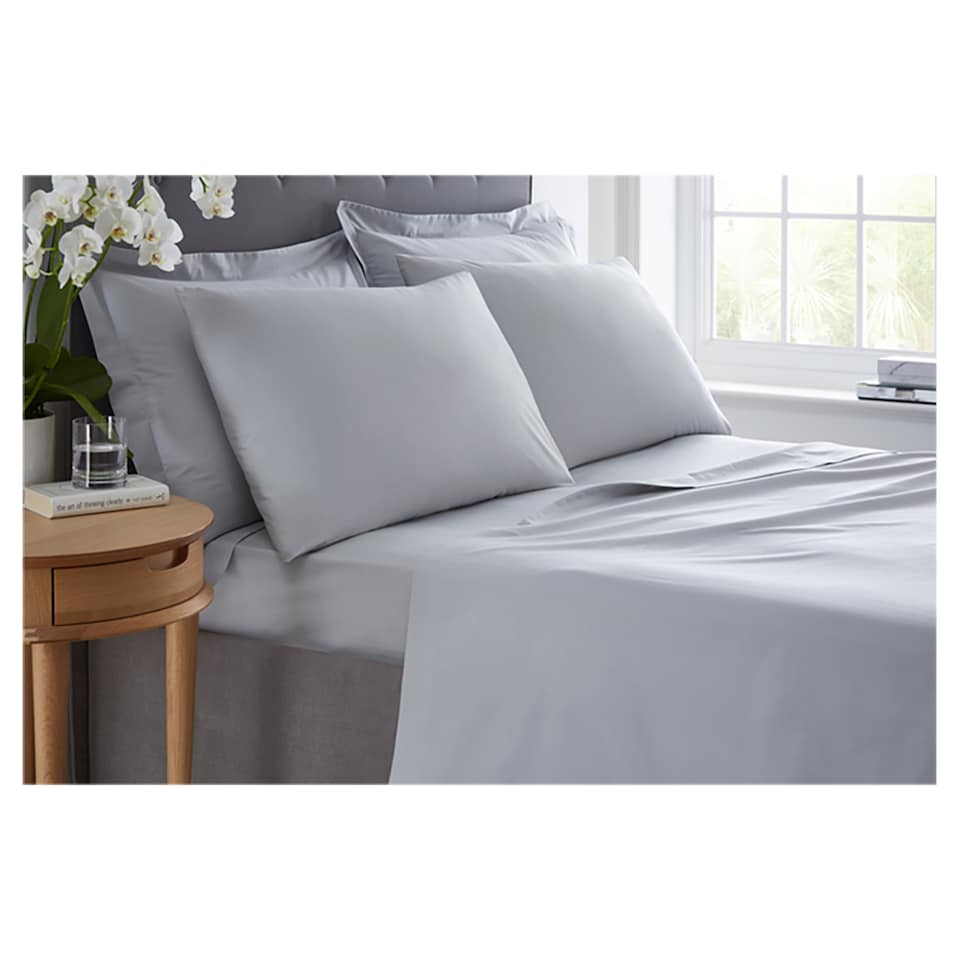 West Park Silver 300 Thread Count Deep Fitted Sheet Double
