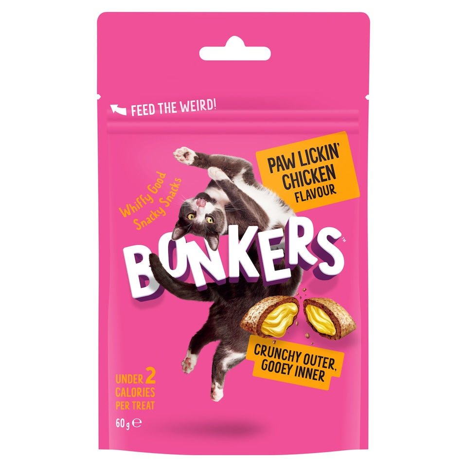 image 1 of Bonkers Cat Treats - Paw Lickin' Chicken Flavour 60g