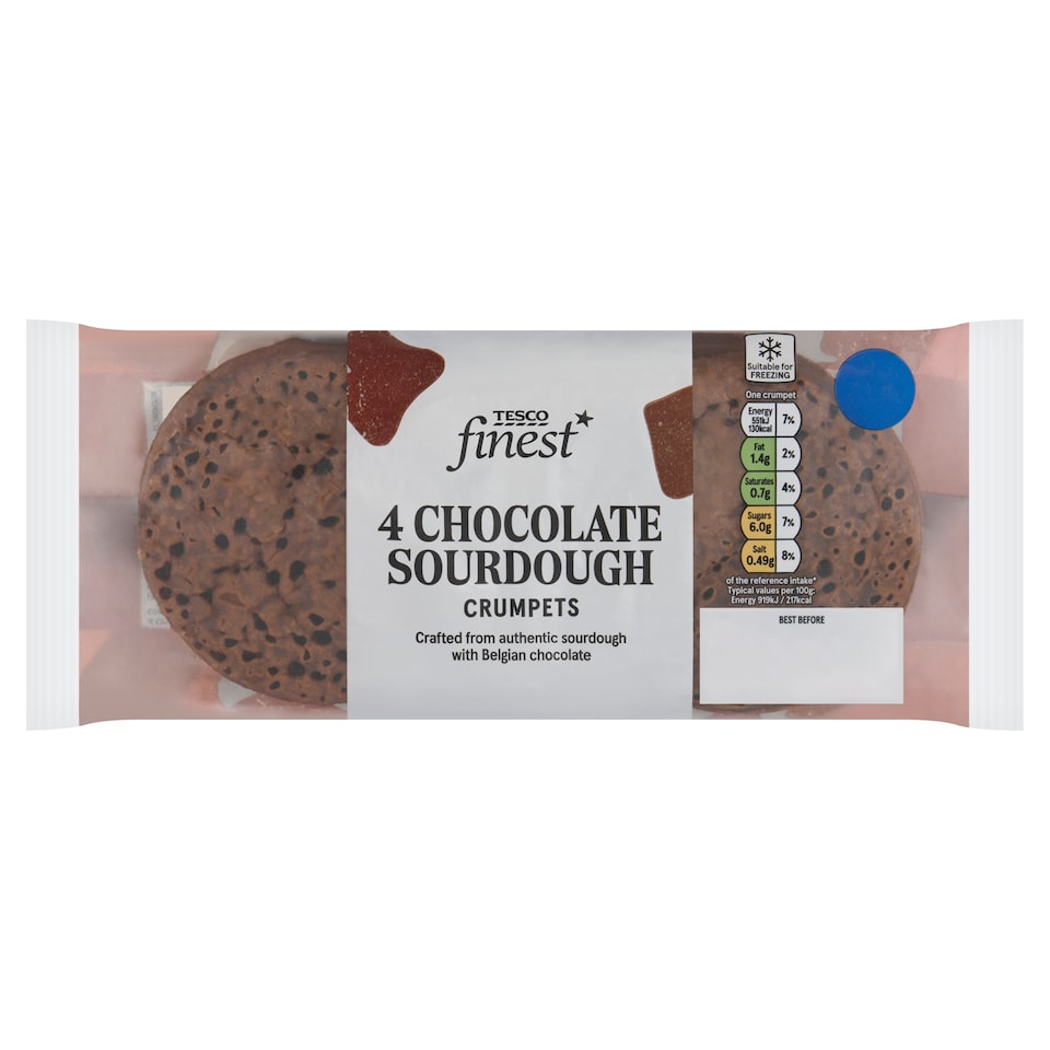 Tesco Finest 4 Real Sourdough Chocolate Crumpets