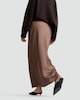 image 3 of F&F Satin Slip Midi Skirt in Brown