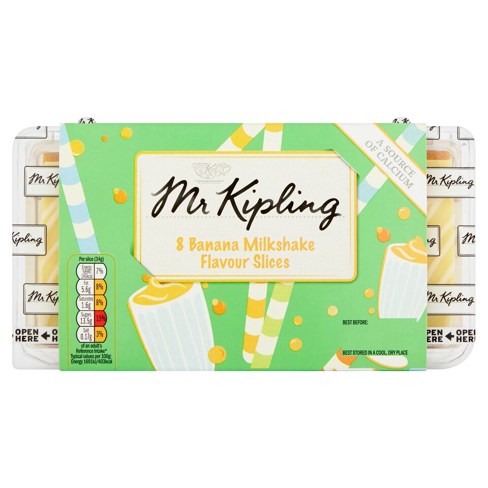 image 1 of Mr Kipling 8 Banana Milkshake Flavour Slices