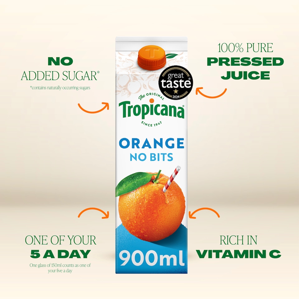 image 1 of Tropicana Smooth Orange Juice 900Ml