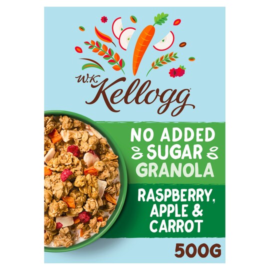 Wk Kellogg No Added Sugar Raspberry Apple And Carrot Granola 500G