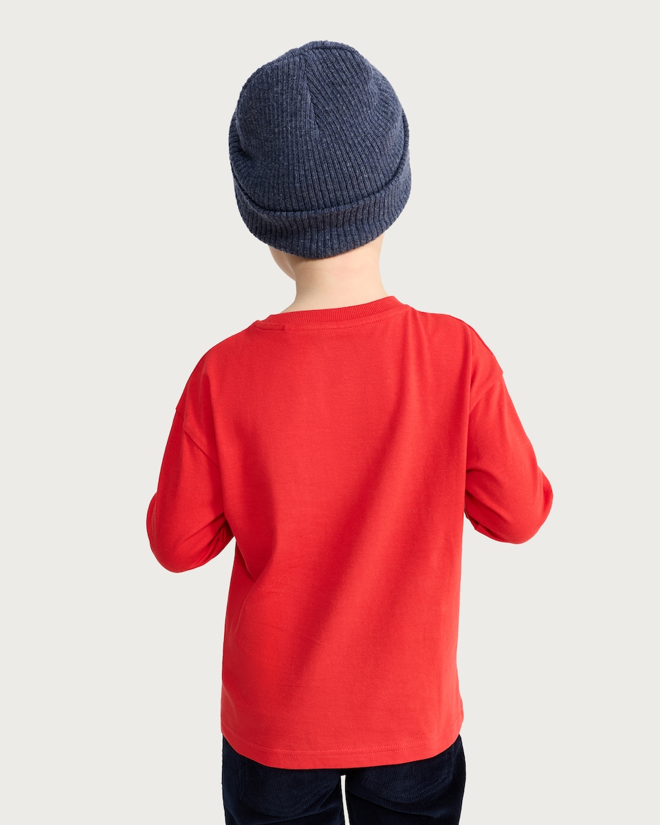 image 1 of Marvel Spider-Man Merry Christmas Pure Cotton Top in Red