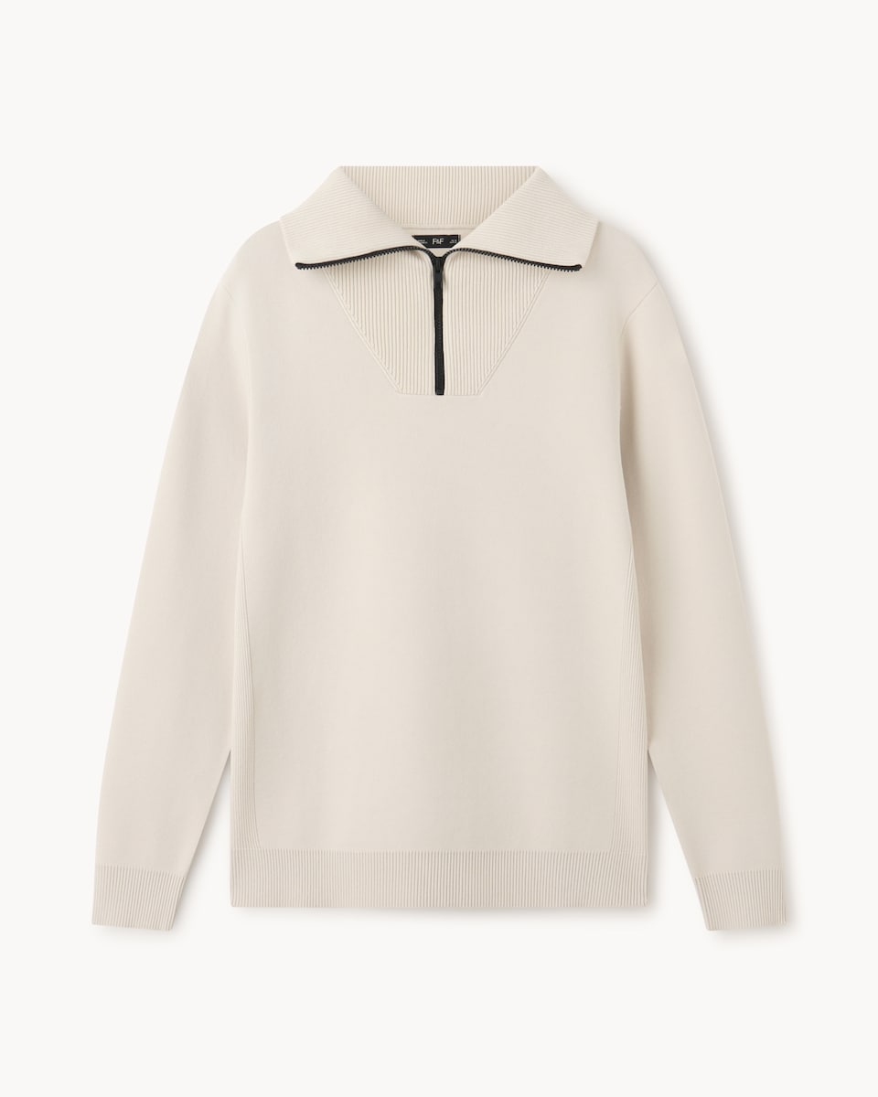 image 1 of F&F Funnel Neck Half Zip Jumper in Neutral