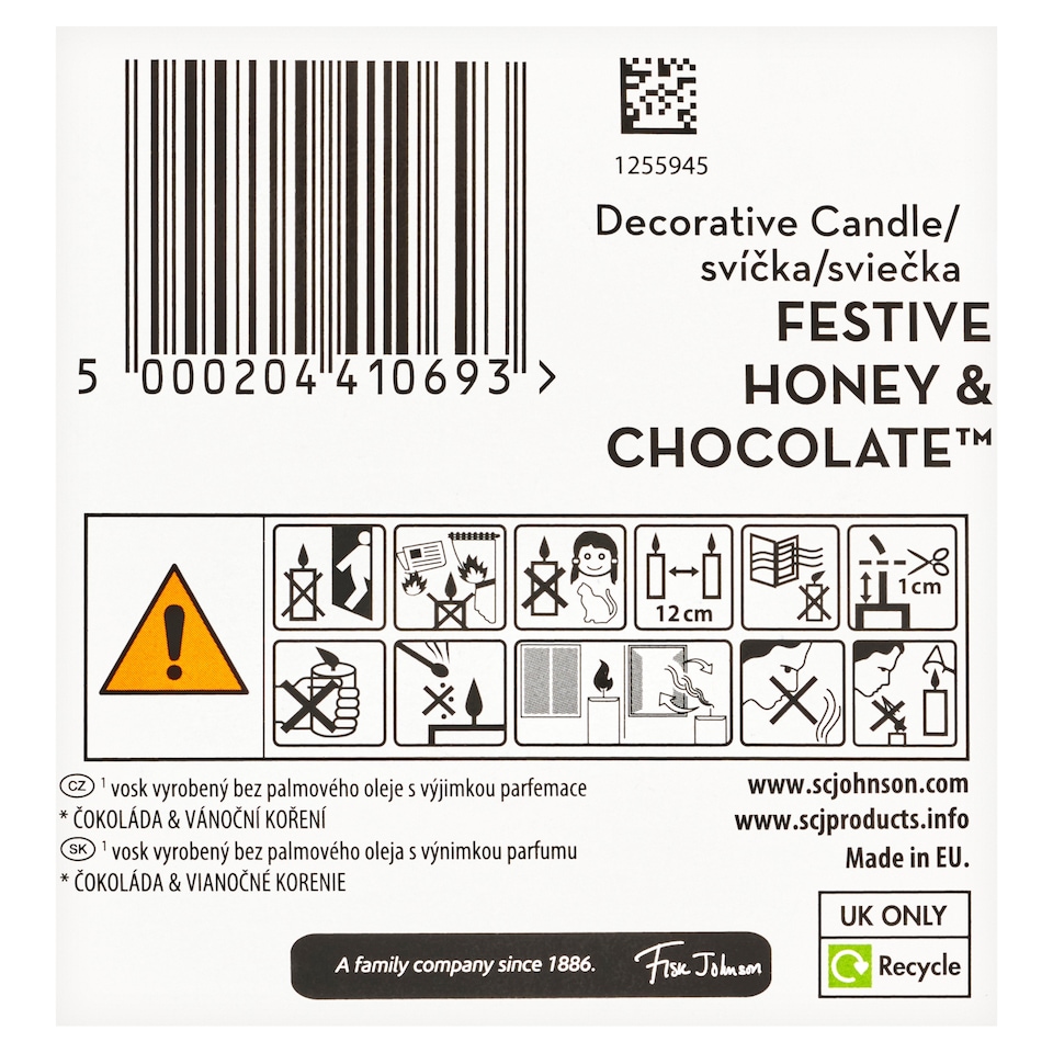 Obrázek 1 pro produkt Glade Festive Honey & Chocolate svíčka 108g