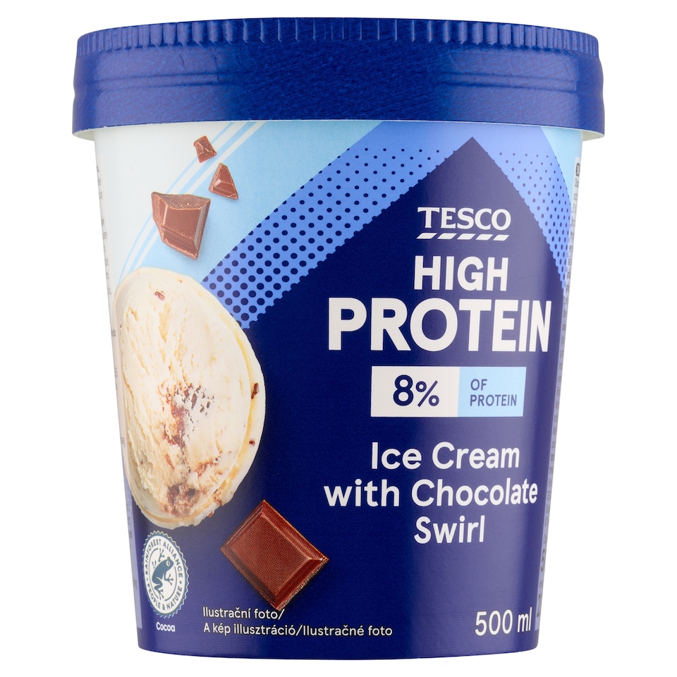 Tesco High Protein Vanilla Flavoured Ice Cream with Chocolate Topping 500 ml