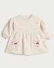 image 1 of F&F Baby Cotton Rich Floral Print Reindeer Pocket Dress in Stone