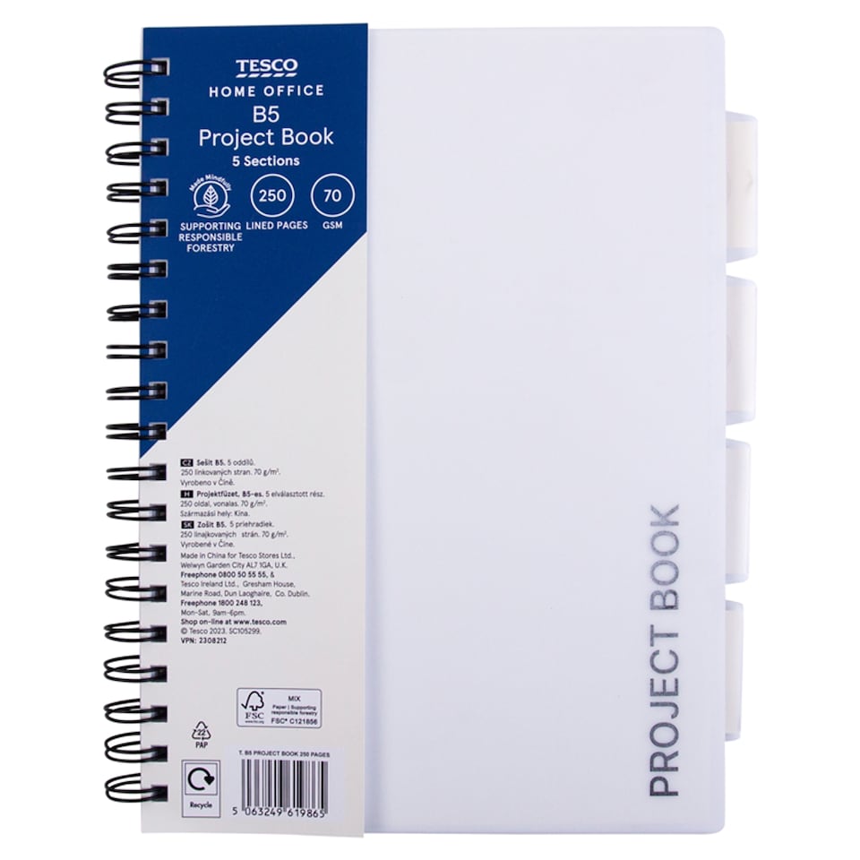 T. B5 Project Book  250 pages
