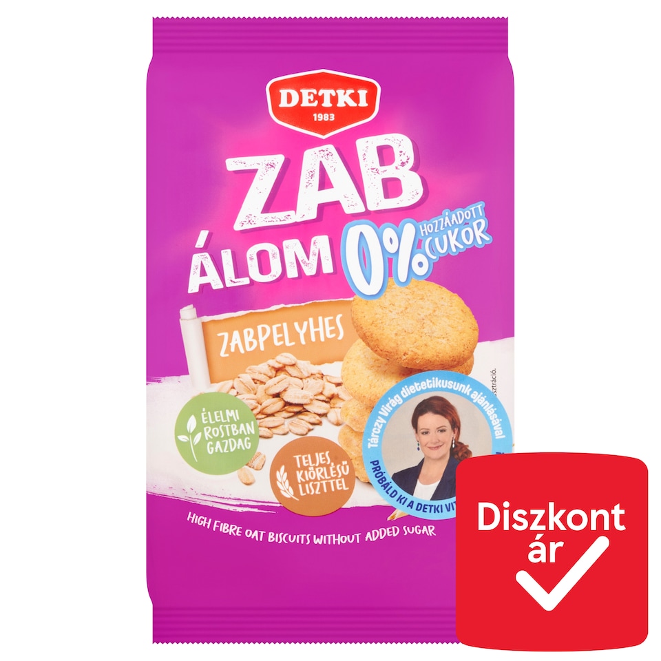 Detki Zab álom 0% hozzáadott cukor zabpelyhes omlós keksz 150 g  1. kép