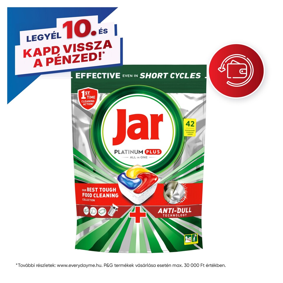 Jar Platinum Plus Lemon All In One Mosogatókapszula, 42 db