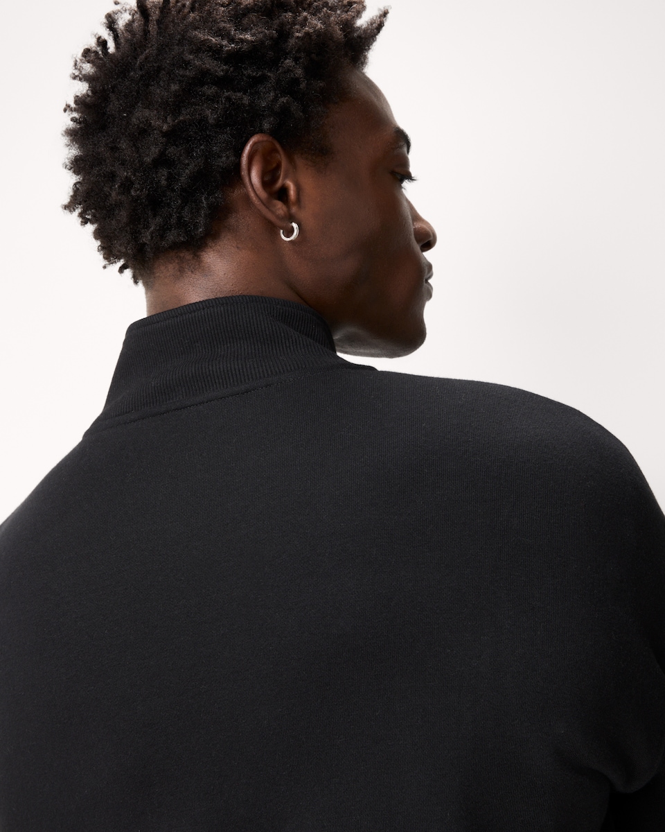 image 1 of F&F Cotton Rich Zip Up Sweatshirt in Black