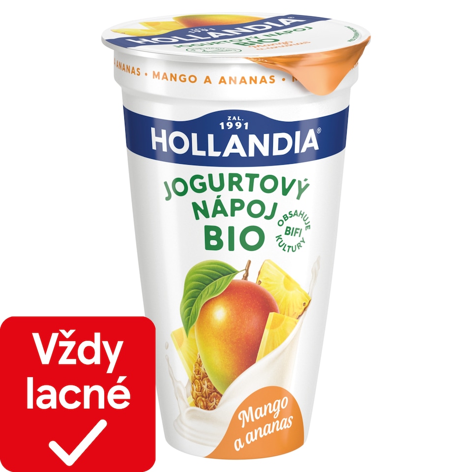 Hollandia Jogurtový nápoj bio mango a ananás s kultúrou BiFi 230 ml