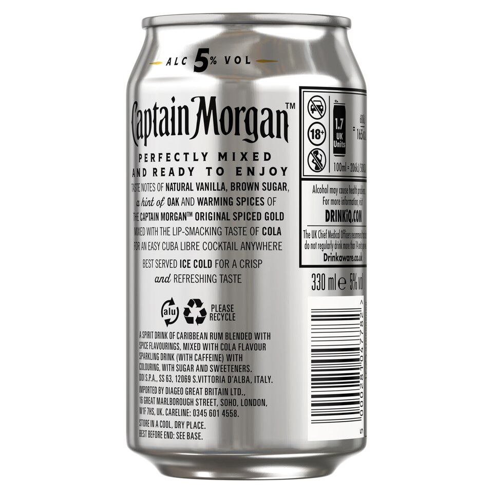 image 1 of Captain Morgan Original Spiced Gold & Pepsi Max 330ML