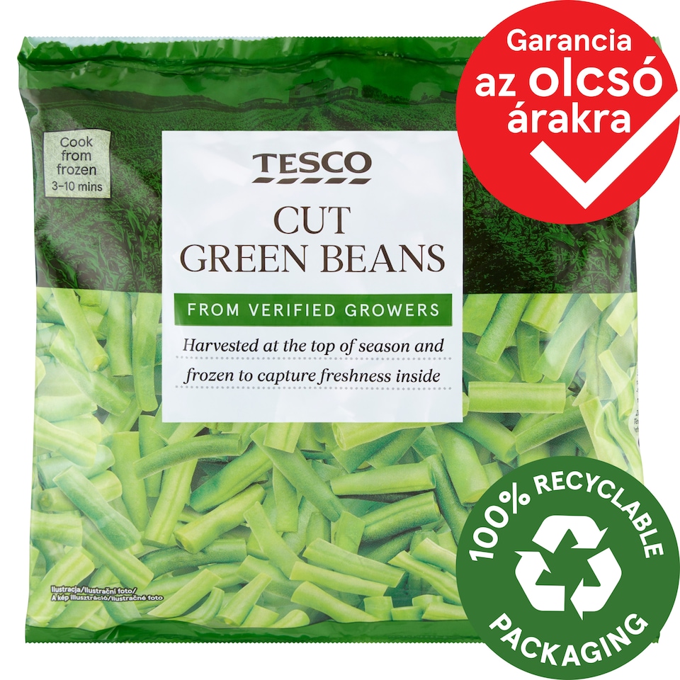 Tesco Quick-Frozen Cut Green Beans 450 g