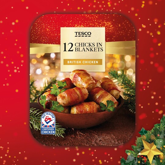 Tesco 12 Chicks In Blankets 222G Tesco Groceries