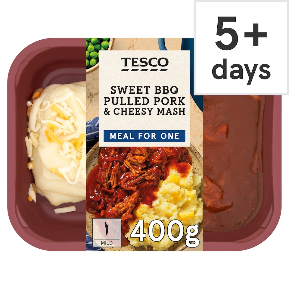 Tesco Sweet BBQ Pulled Pork & Cheesy Mash 400g