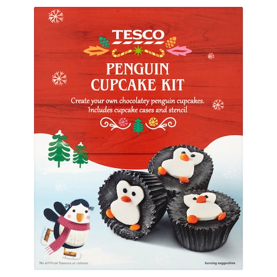 TESCO PENGUIN CUPCAKE KIT 370G Tesco Groceries