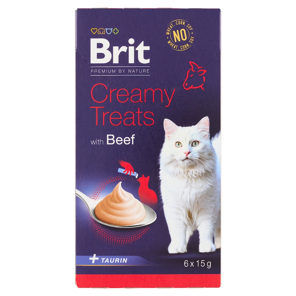 image 1 of Brit Premium by Nature Cat Creamy Treats with Beef 6 x 15g (90g)