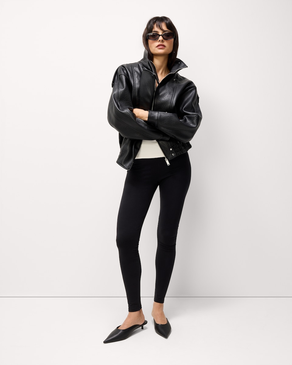 image 1 of F&F 2-Pack Cotton Rich Leggings in Black