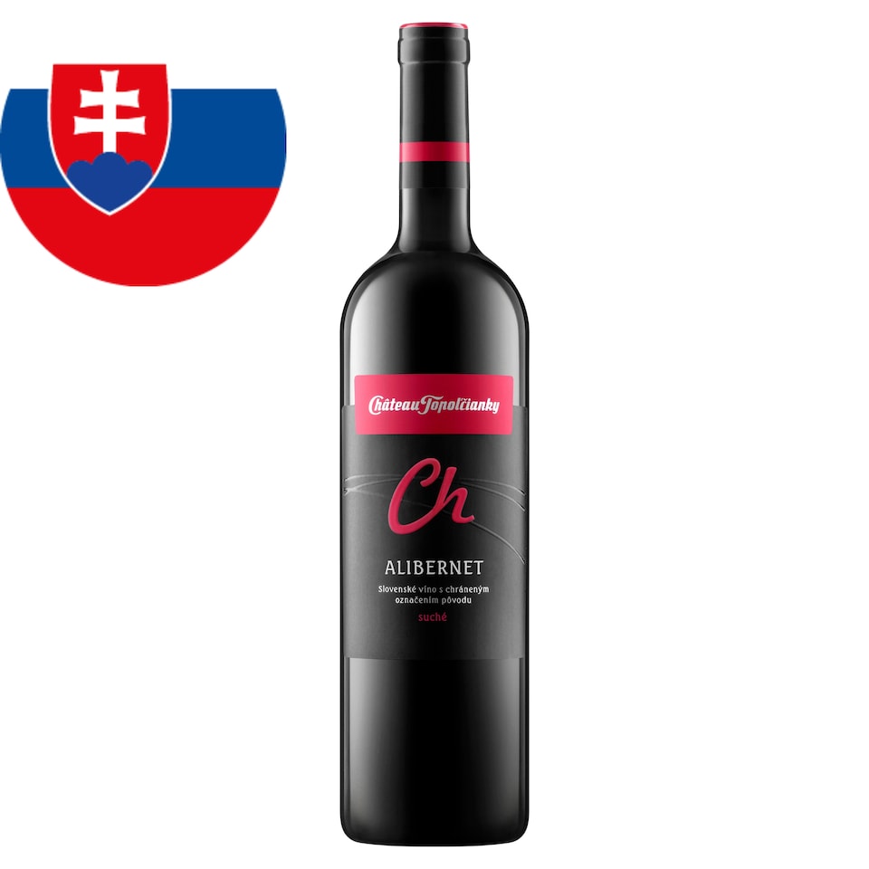 Château Topoľčianky Alibernet akostné odrodové víno CH.O.P. červené suché 0,75 l
