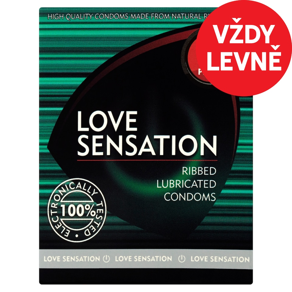 Love Sensation Kondomy s rezervoárem vroubkované 3 ks
