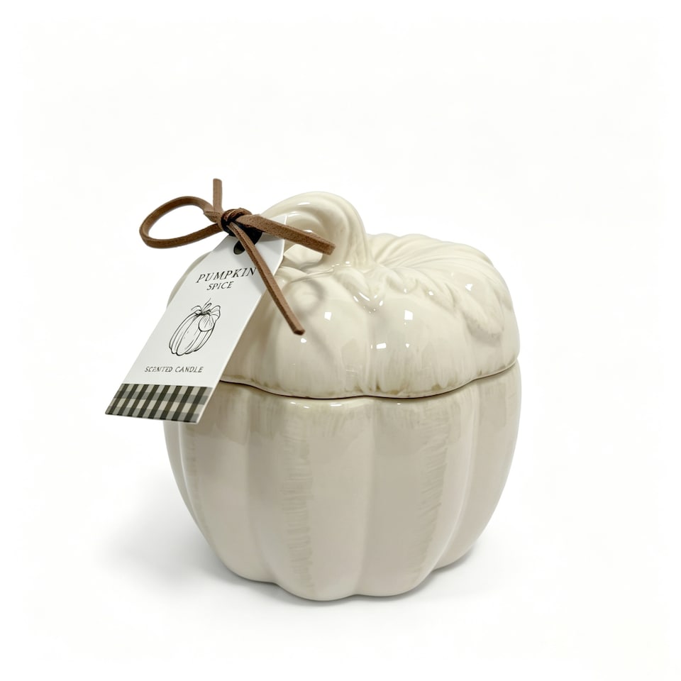 F&F Home Autumn Cream Ceramic Pumpkin Candle 240g