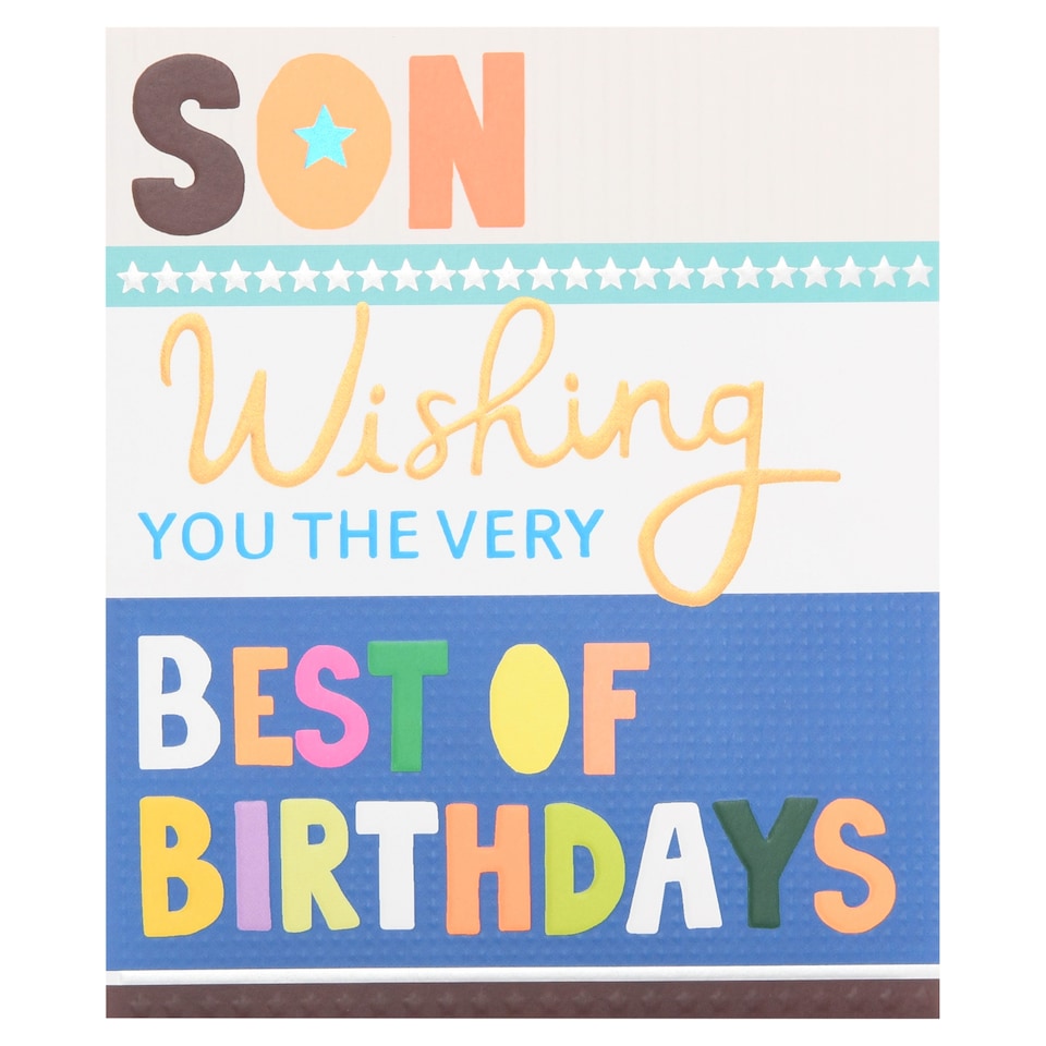 Papersalad Birthday Card Son Wishing You The Very Best Of Birthdays