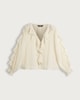 image 5 of F&F Woven Dobby Textured Ruffle Detail Blouse in Cream
