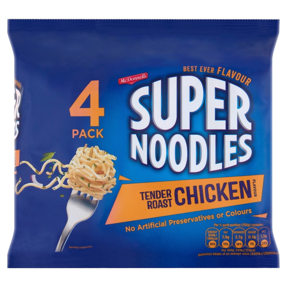 Mc Donnells Supernoodle Chicken 4 Pack 85G