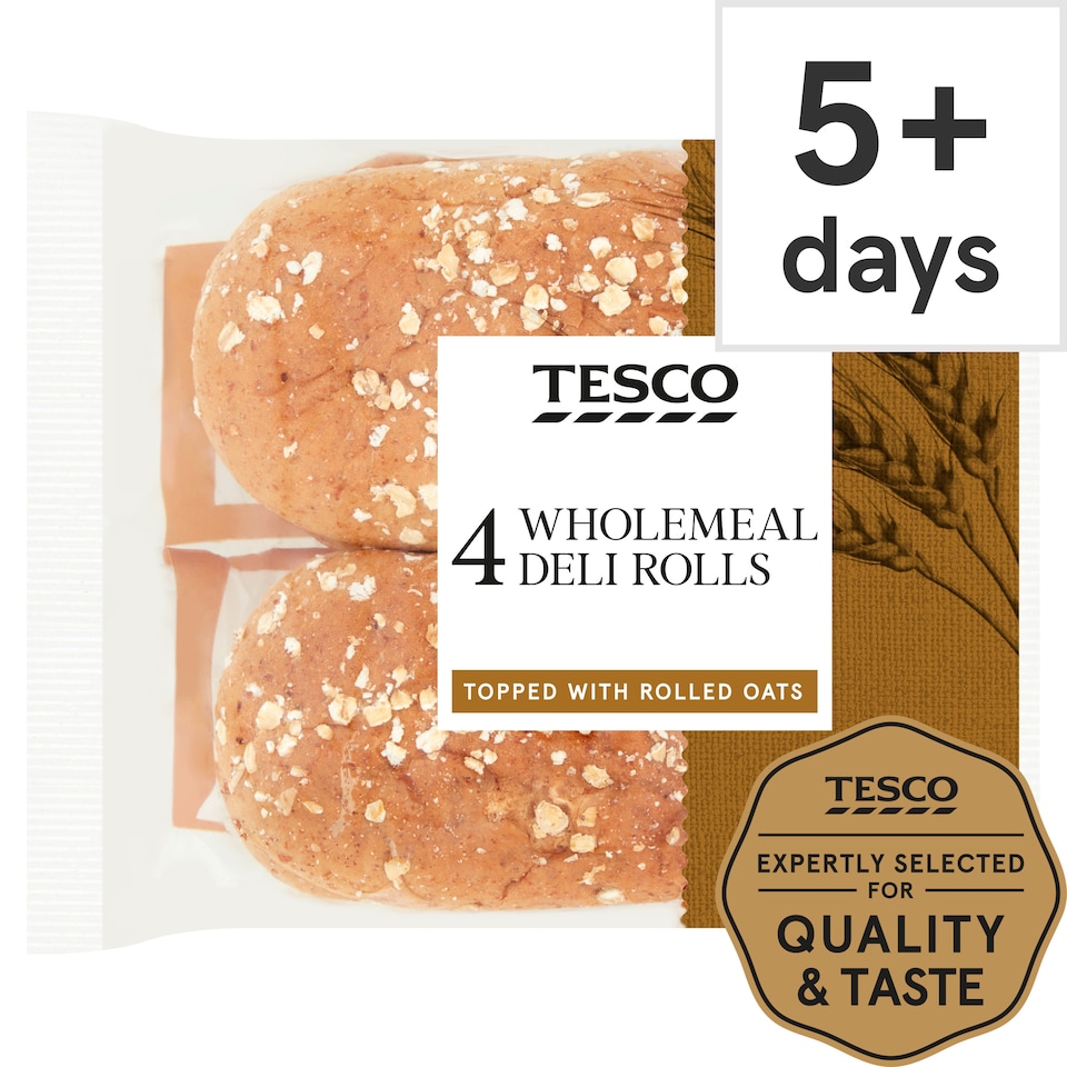 Tesco Deli Wholemeal Rolls 4 Pack