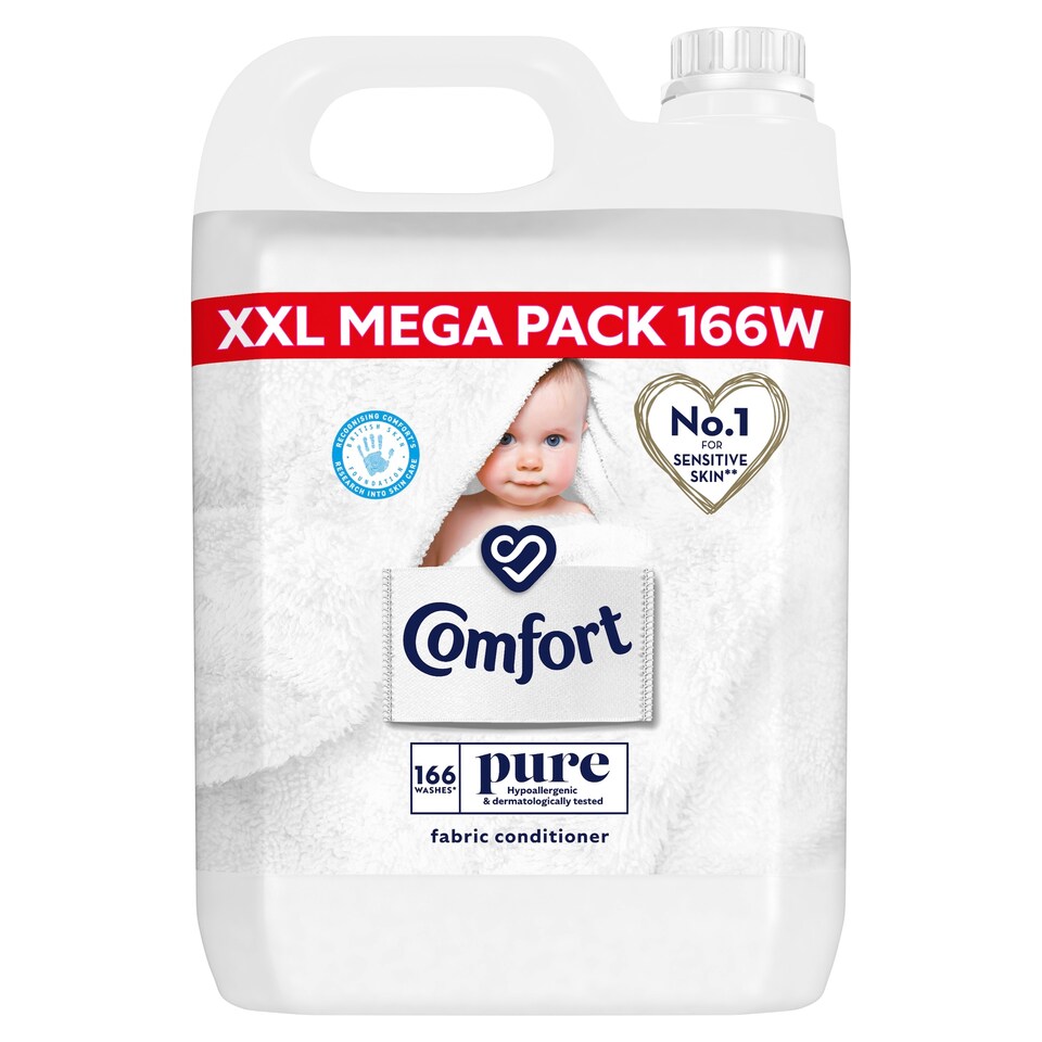 image 1 of Comfort Pure Fabric Conditioner 166 Wash 5L