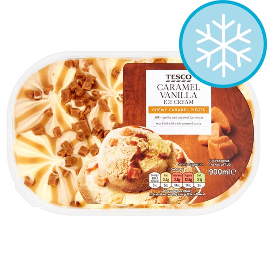 Tesco Caramel Vanilla Ice Cream 900Ml Promotion Tesco Groceries